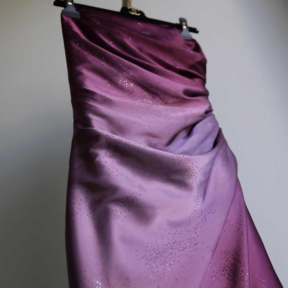 Y2k sparkly plum prom dress formal dress homecoming dress XS