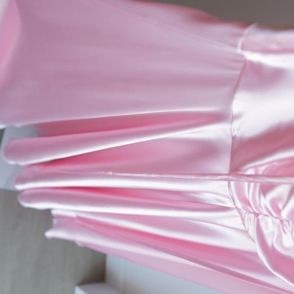 Y2K vintage baby pink satin prom dress formal dress M