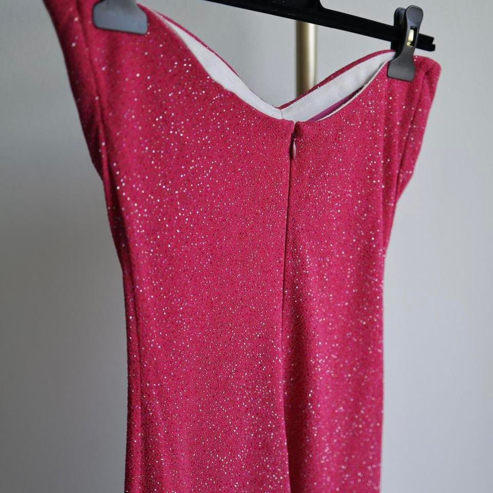 Y2K vintage sparkly hot pink prom dress formal dress L