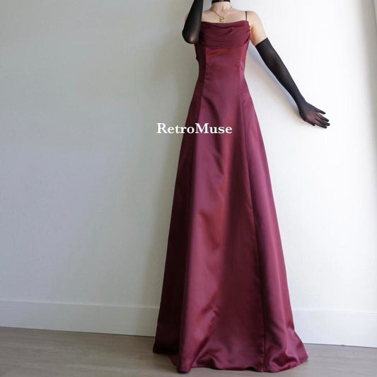 Y2K vintage burgundy prom dress formal dress homecoming dress S