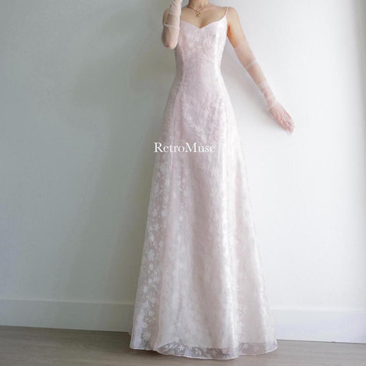 Y2K vintage pale pink sparkly prom dress formal dress L