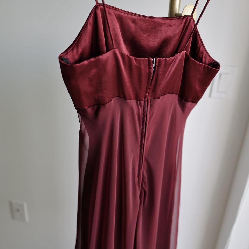 Y2K vintage burgundy dress prom dress homecoming dress 6(S).