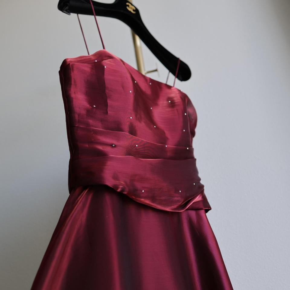 Y2K vintage burgundy prom dress formal dress S