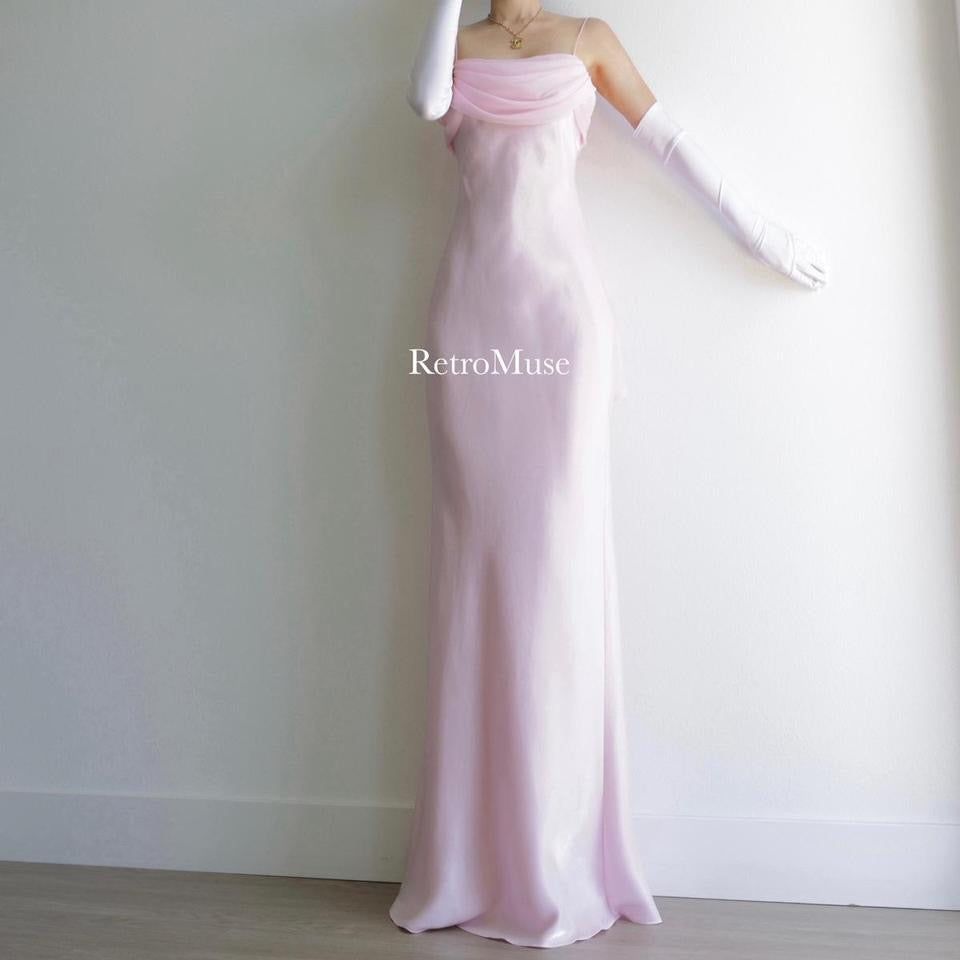 Y2K vintage light pink prom dress formal dress S