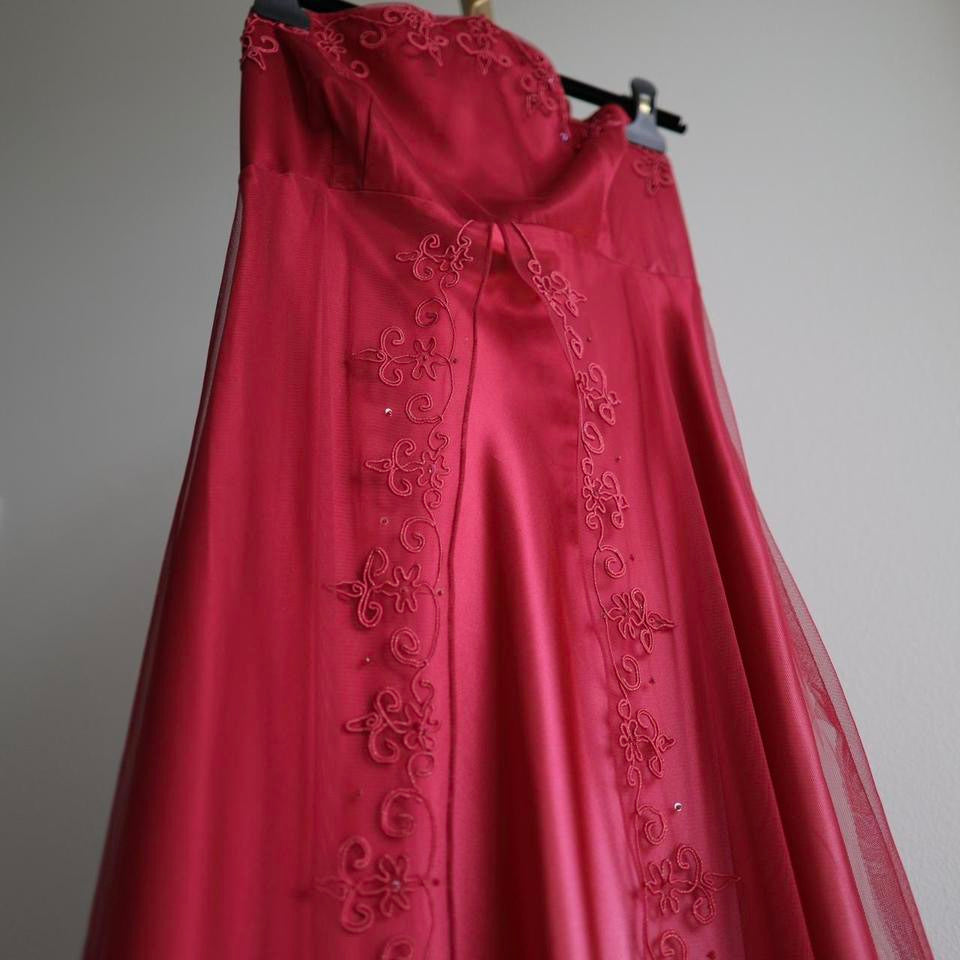 Y2K vintage pink red ombre prom dress formal dress M