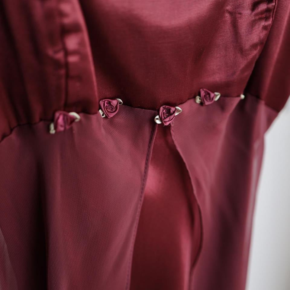 Y2K vintage burgundy dress prom dress homecoming dress 6(S).