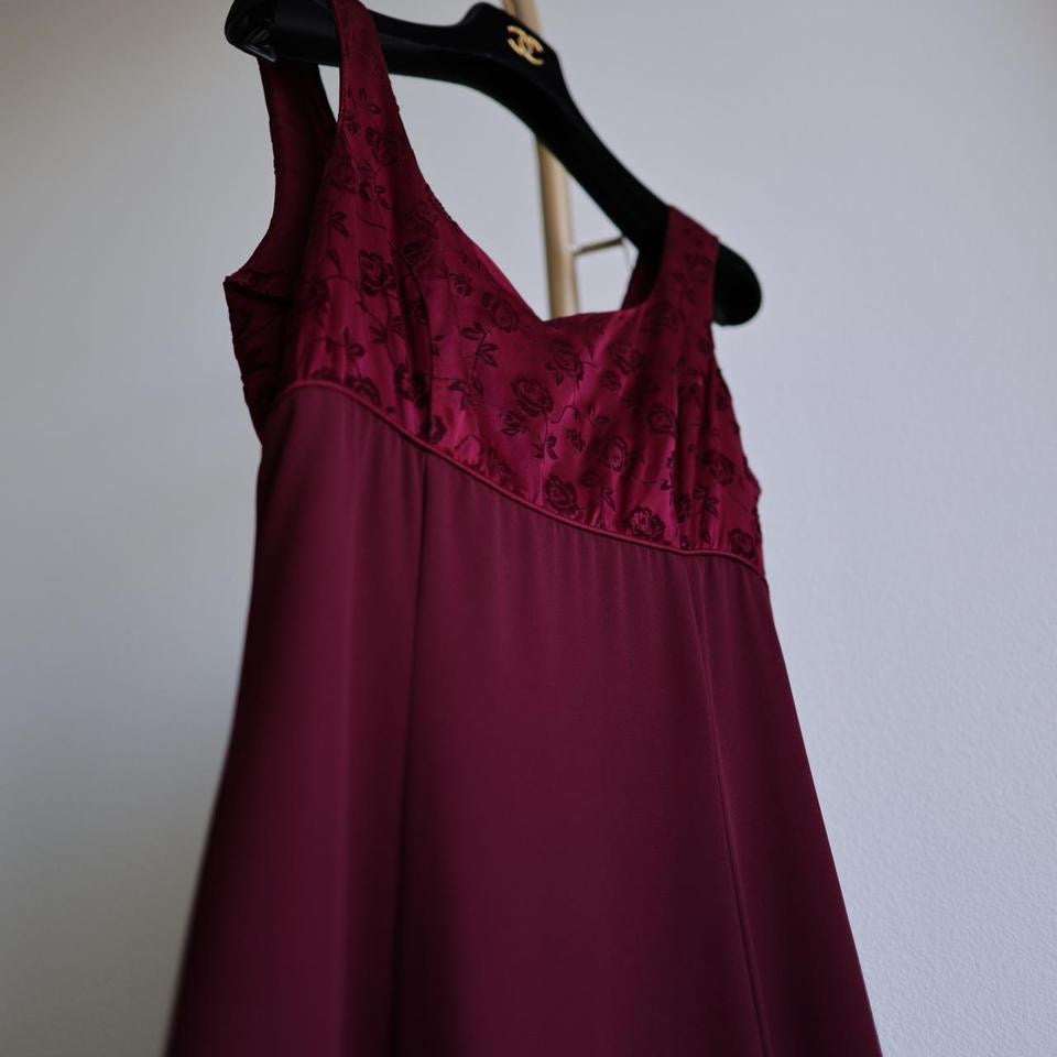 Y2K vintage burgundy prom dress formal dress M