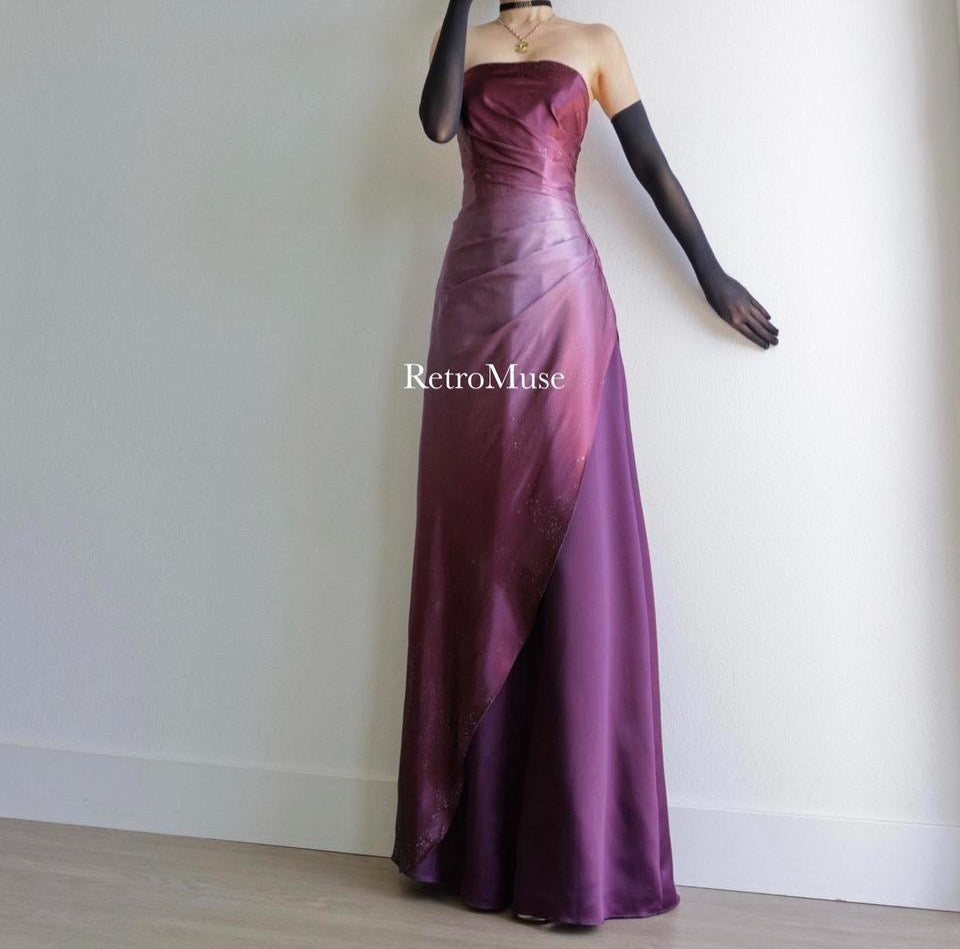 Y2k sparkly plum prom dress formal dress homecoming dress XS