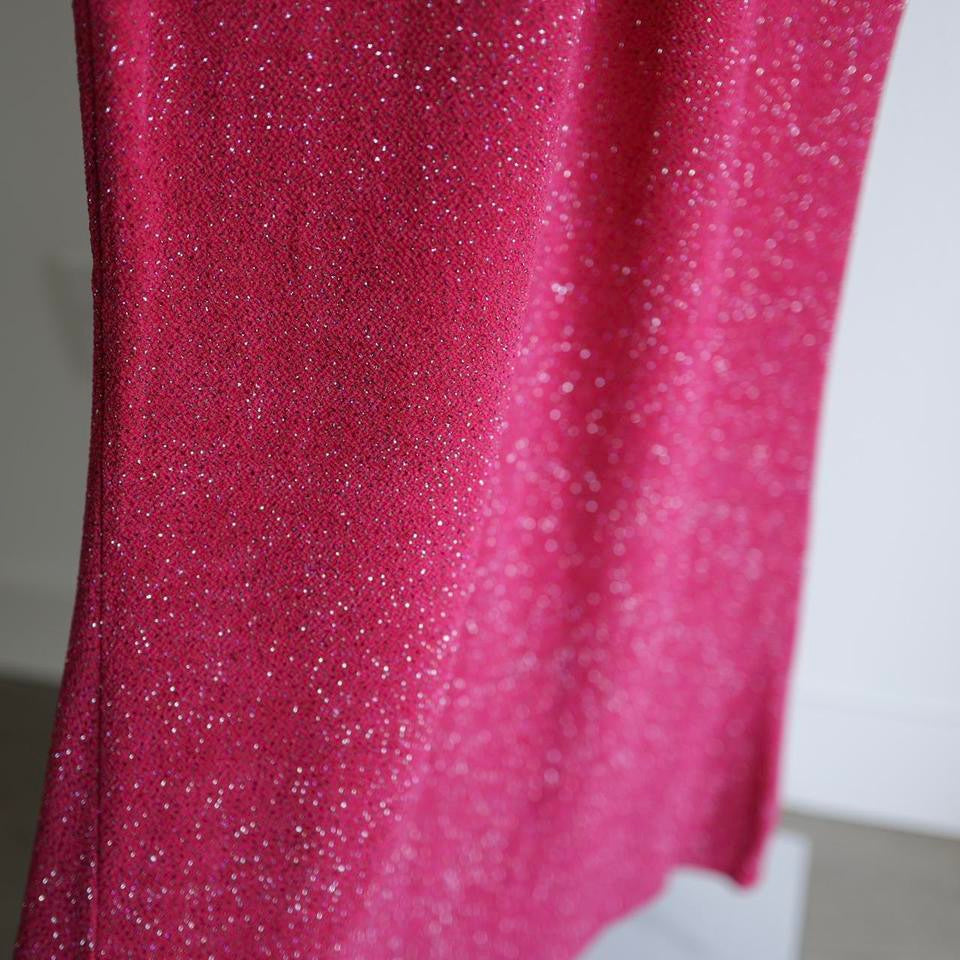 Y2K vintage sparkly hot pink prom dress formal dress L