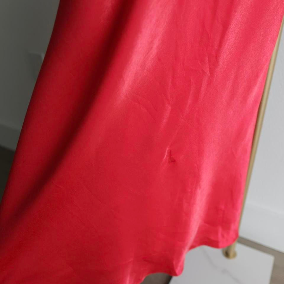 Y2K vintage strapless coral red gown prom dress 6(S)