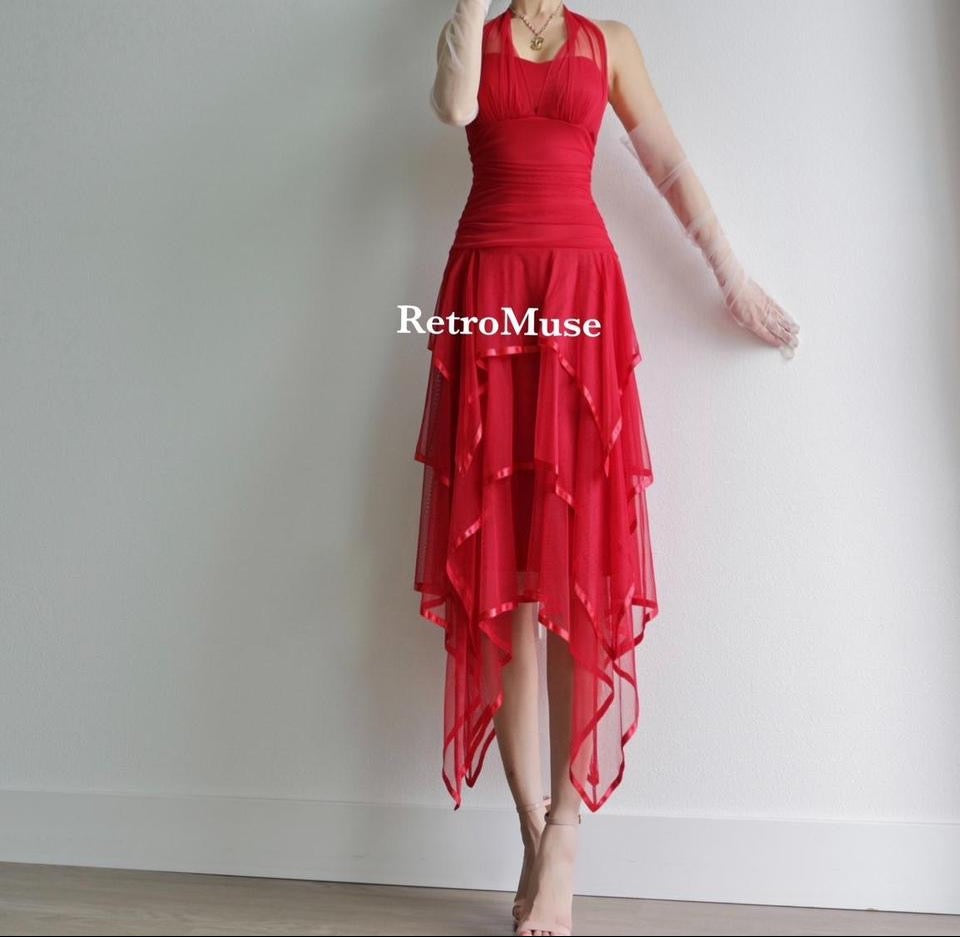 Y2K vintage 🧚‍♀️ fairy red prom dress formal dress homecoming dress XS