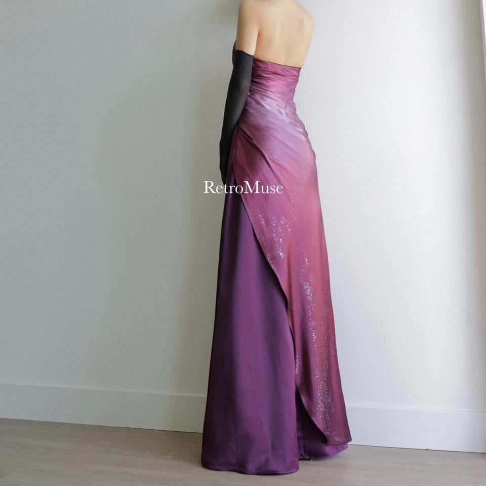 Y2k sparkly plum prom dress formal dress homecoming dress XS