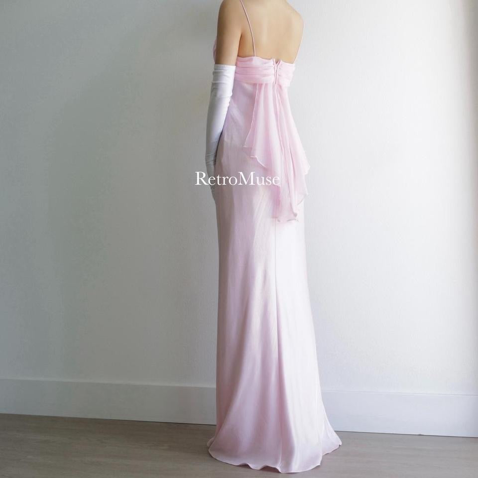 Y2K vintage light pink prom dress formal dress S