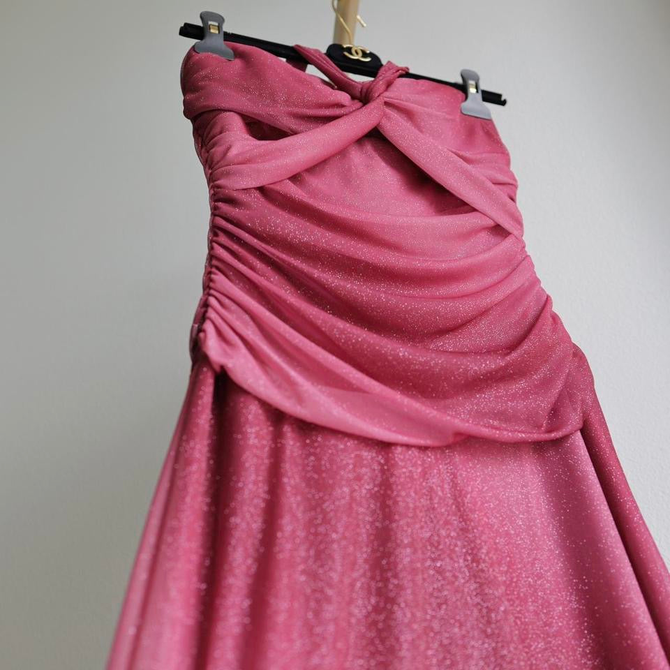 Y2K sparkly pink prom dress formal dress L