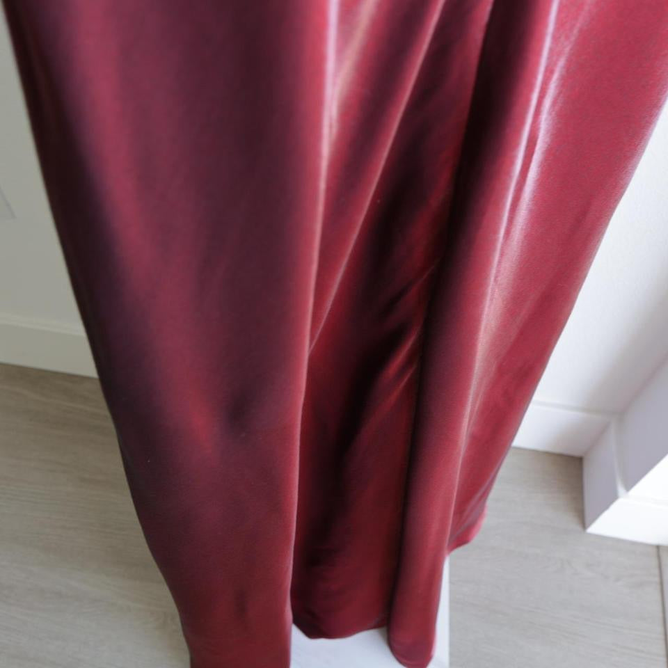 Y2K vintage milkmaid shimmery burgundy gown prom dress M-L