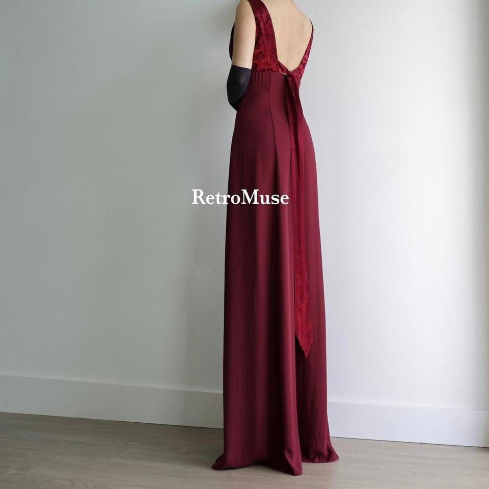 Y2K vintage burgundy prom dress formal dress M