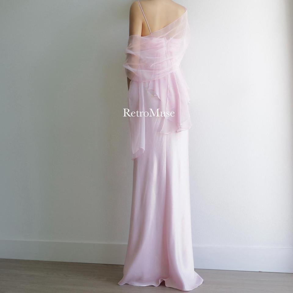 Y2K vintage light pink prom dress formal dress S