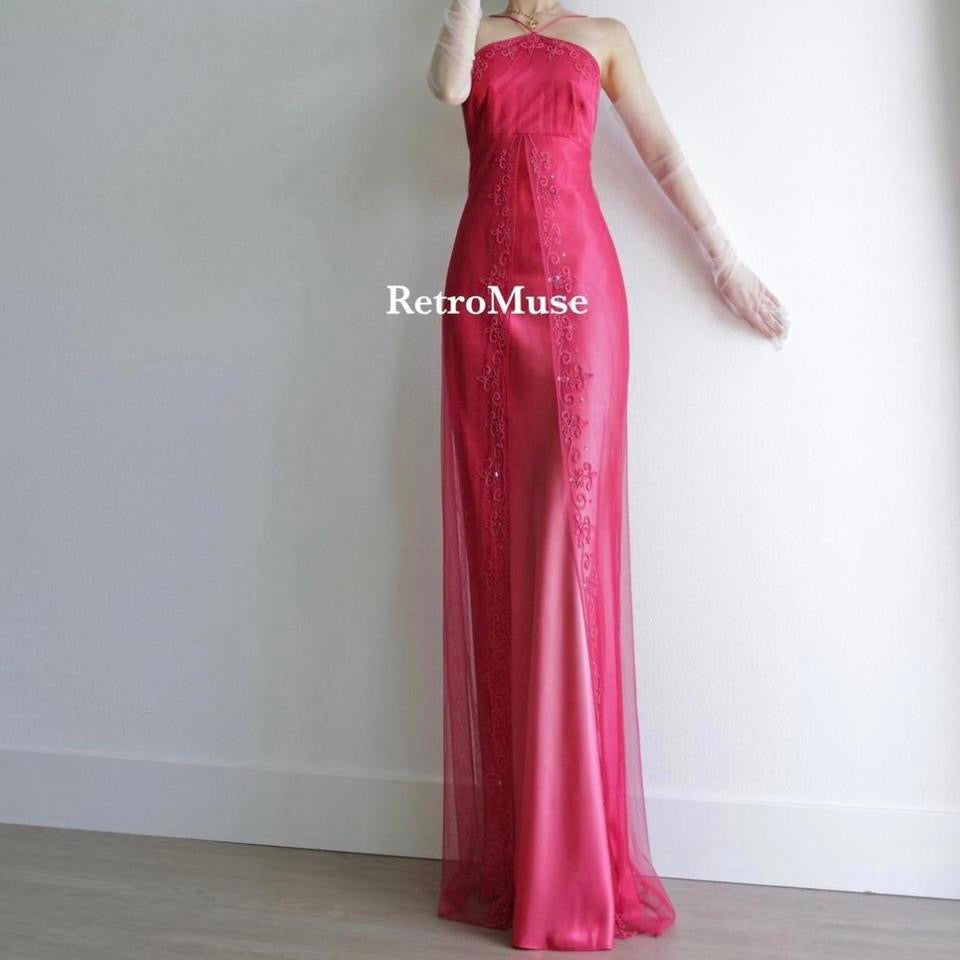 Y2K vintage pink red ombre prom dress formal dress M