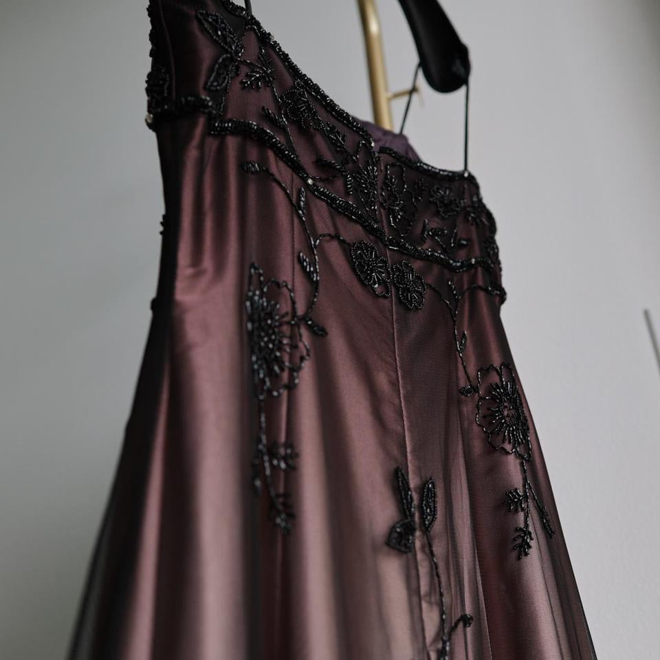 Y2K vintage gothic beaded prom dress formal dress PM