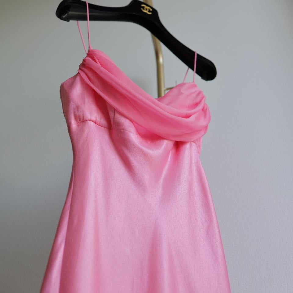 Y2k vintage bubble gum pink prom dress formal dress S-M