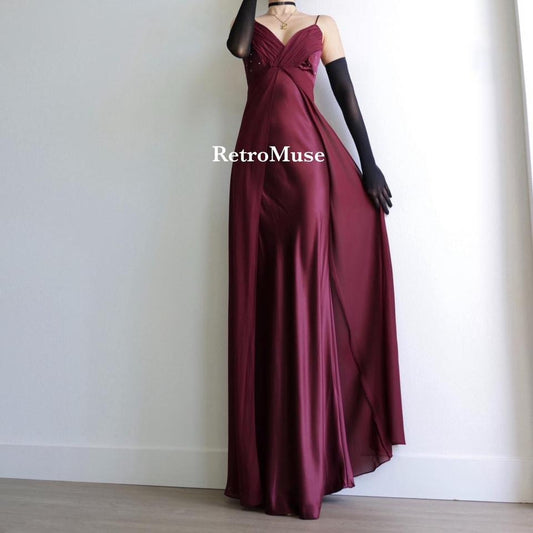 Y2K vintage burgundy prom dress formal dress M