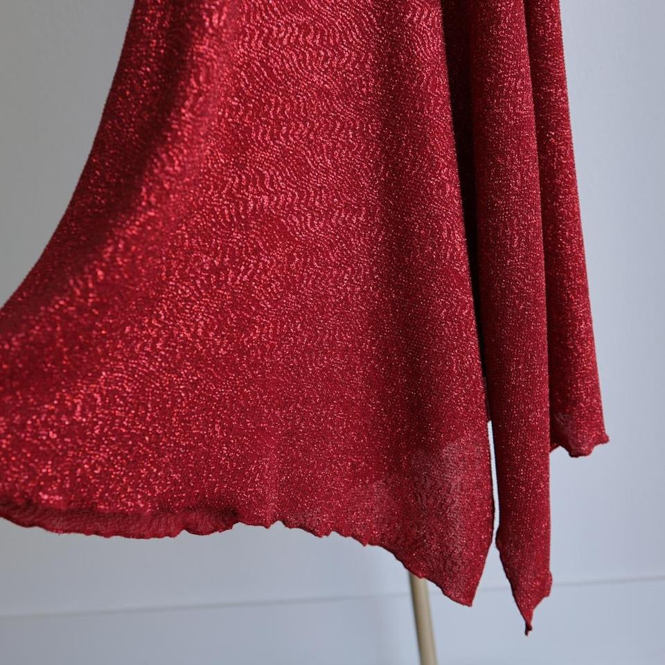 Y2K vintage red sparkly high low homecoming dress