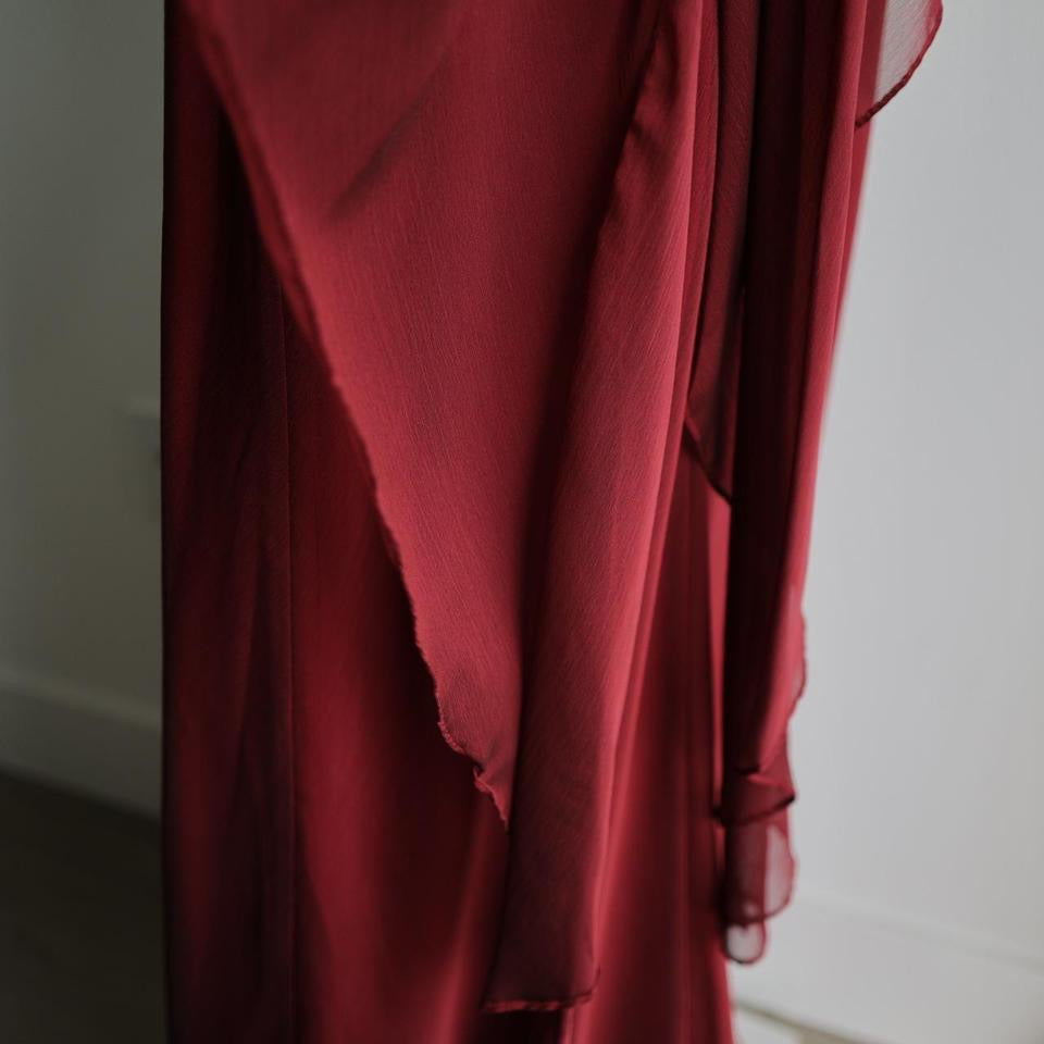 Y2K vintage red burgundy prom dress goth formal gown L