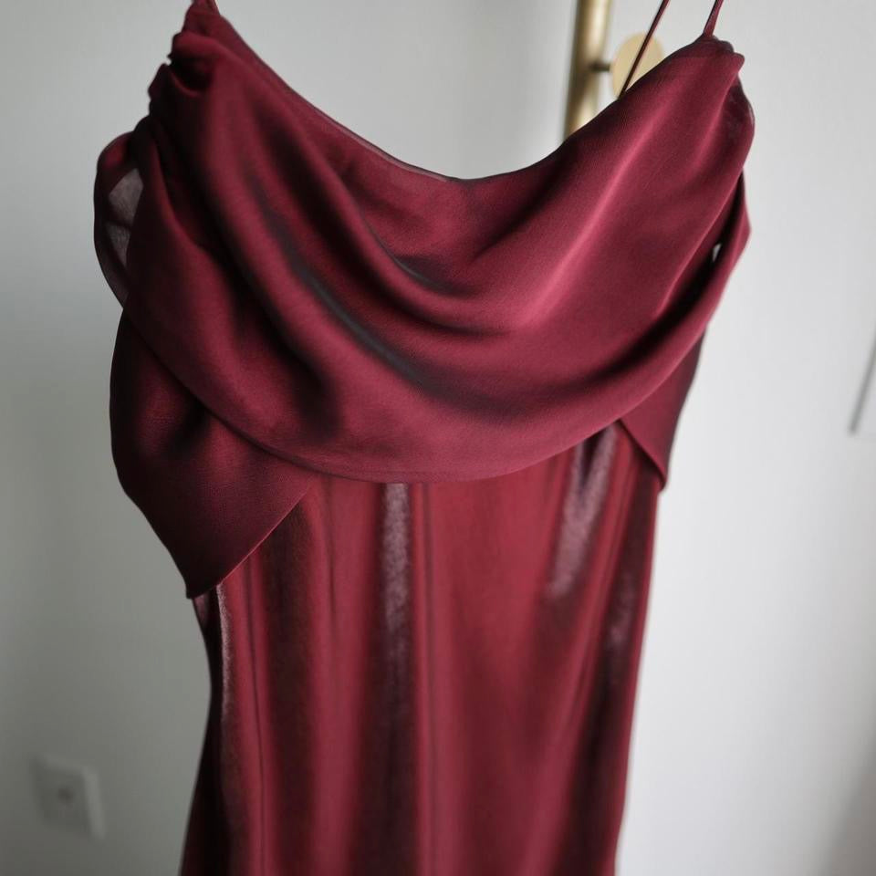 Y2K vintage shimmery burgundy gown goth prom dress L